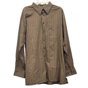 Haggar Mens 2XLT 100% Cotton Pin Stripe Long Sleeve Collared Button Up Shirt